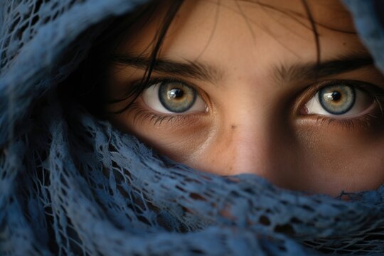 Through this closeup, we see the desperation and fear in a hostages eyes as negotiations for their release continue.