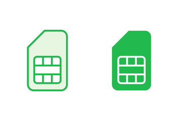 Sim card icon set. dual sim card icon vector