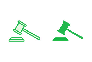 Gavel icon set. judge gavel icon vector. law icon vector. auction hammer