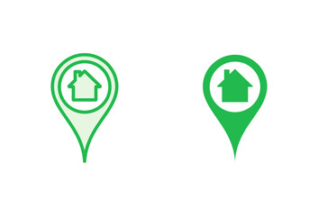 Address icon set. home location icon vector