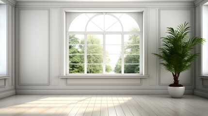 White room with window. Generative AI