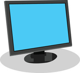 Computer monitor isolated on white background realistic vector illustration