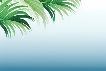 Fototapeta na wymiar palm tree on blue background, generative ai