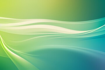 abstract green wave background, generative ai