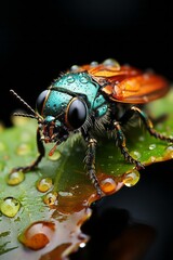 bug on a green leaf