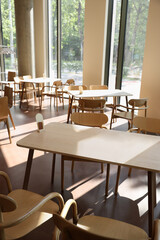 Modern cafe with stylish furniture. Interior design