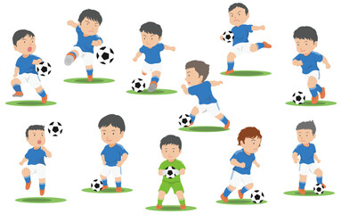 サッカー選手　イラストセット