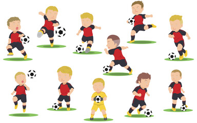 サッカー選手　イラストセット