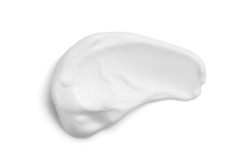 Smear of shaving foam isolated on white, top view