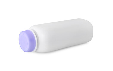 Blank bottle of baby powder isolated on white