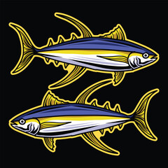 Tuna Fish Vector Graphic Design illustration Emblem Symbol and Icon