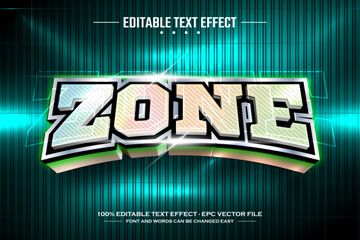 Zone 3D editable text effect template