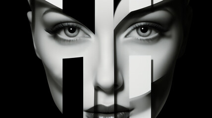 Abstract illustration of a female model with emphasis on her mesmerizing eyes.
