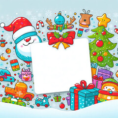 Obraz premium Festive Christmas greeting card, AI generated illustration