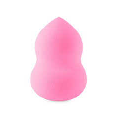 One pink makeup sponge isolated on white