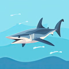 Fototapeta premium Hammerhead shark, flat design illustration