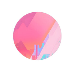 pink circle with geometric pattern, generative ai
