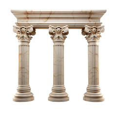 Greek roman marble columns with arch - obrazy, fototapety, plakaty