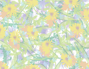 Pretty Floral Pattern in Cheerful Light Colors