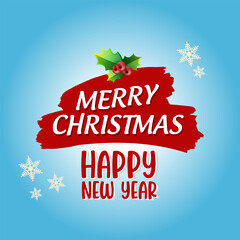 merry christmas and happy new year design vector