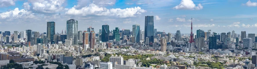 Foto auf Glas 青空と雲と東京のビル群 © taka