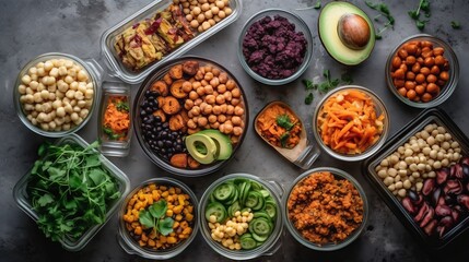 Delicious Feast: A Colorful Assortment of Fresh and Healthy Ingredients for Your Market Bowl, generative AI
