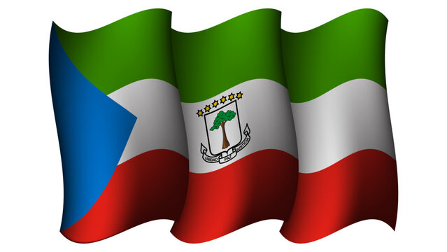 equatorial guinea waving flag design vector illustration suitable for feast day moment or event poster design on equatorial guinea