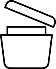 Cream Vector Symbol for Adverts. Suitable for books, stores, shops. Editable stroke in minimalistic outline style. Symbol for design