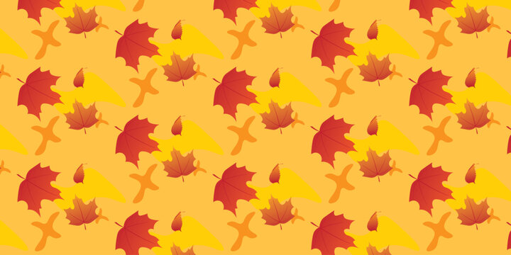 The background design with leaf patterns is suitable for the autumn theme.