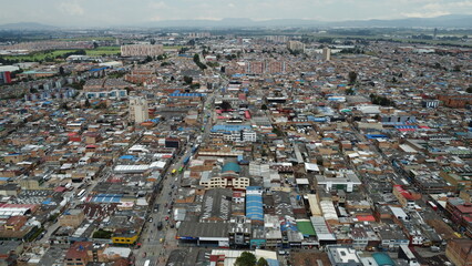 Fotos aereas del barrio fontibon en bogota, ciudad de los andes