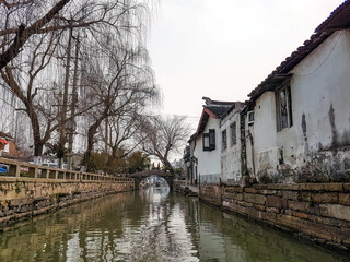 Fototapeta na wymiar Traditional Suzhou canal waterway