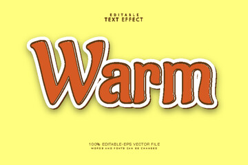 Warm editable text effect 3 dimension emboss cartoon style