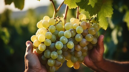 Obraz premium Hand holding fresh grape fruit