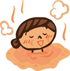 入浴するおばあちゃんのイラスト