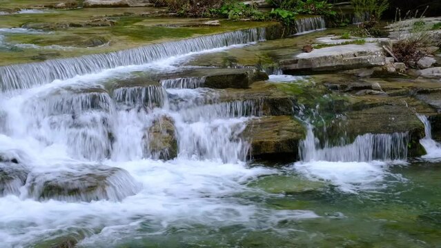 Cascades, River Rabbi, Parco Nazionale delle Foreste Casentinesi, National Park, Tuscany, Arezzo, Italy, Europe