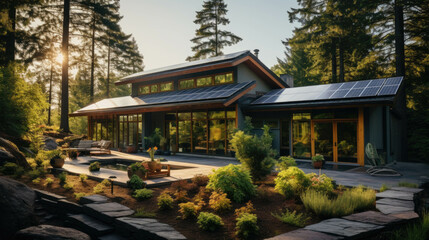 Fototapeta premium modern house in nature