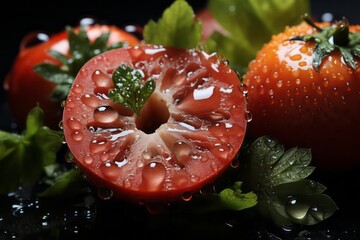 Fresh tomatoes with water splash