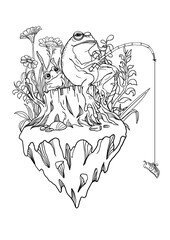Line art for coloring Use it as an art coloring practice for children to enhance their imagination.