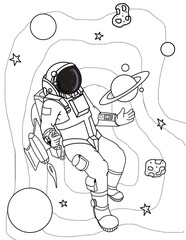 Line art for coloring Use it as an art coloring practice for children to enhance their imagination.
