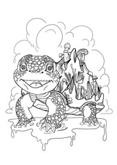 Line art for coloring Use it as an art coloring practice for children to enhance their imagination.