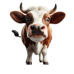 cow isolated on white transparent background