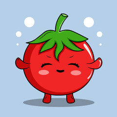 Cute Happy Red Tomato Illustration