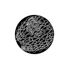 Bandy ball in black fill flat icon style. Sports design element vector illustration. Top choice editable graphic resources for many purposes.