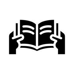 reading book solid icon illustration vector graphic. Simple element illustration vector graphic, suitable for app, websites, and presentations isolated on white background