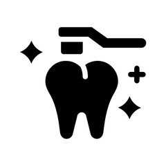 clean teeth solid icon illustration vector graphic. Simple element illustration vector graphic, suitable for app, websites, and presentations isolated on white background