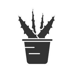 Indoor plant icon silhouette template isolated