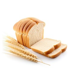 Fototapeta na wymiar freshly baked whole wheat bread, sliced