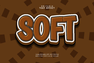 Soft editable text effect 3 dimension emboss cartoon style