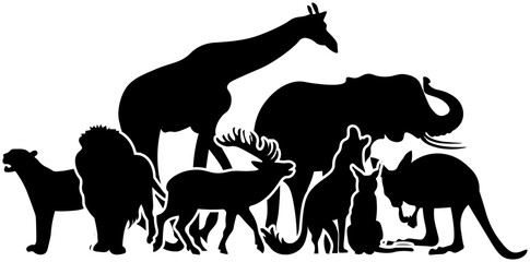 Animals collection silhouette
