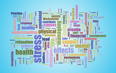 Stress word cloud concept